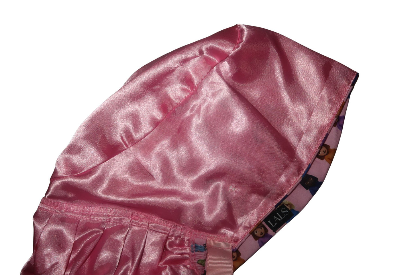 “Mommiana” Satin-Lined Bun Scrub Caps