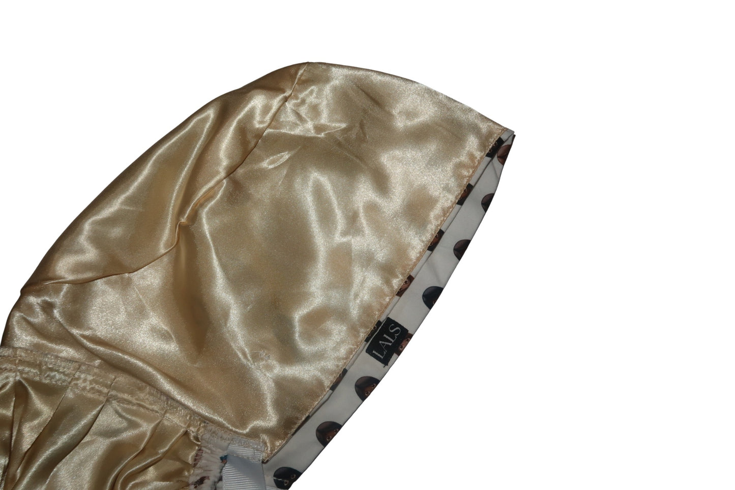 “Mommiana” Satin-Lined Bun Scrub Caps